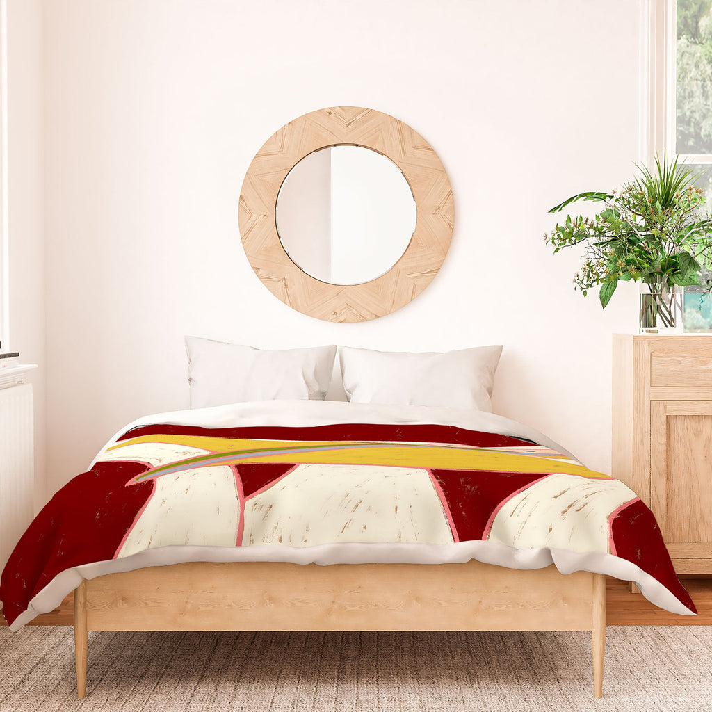 83 Oranges Pelicans Of The Burgundy Sky Duvet Cover