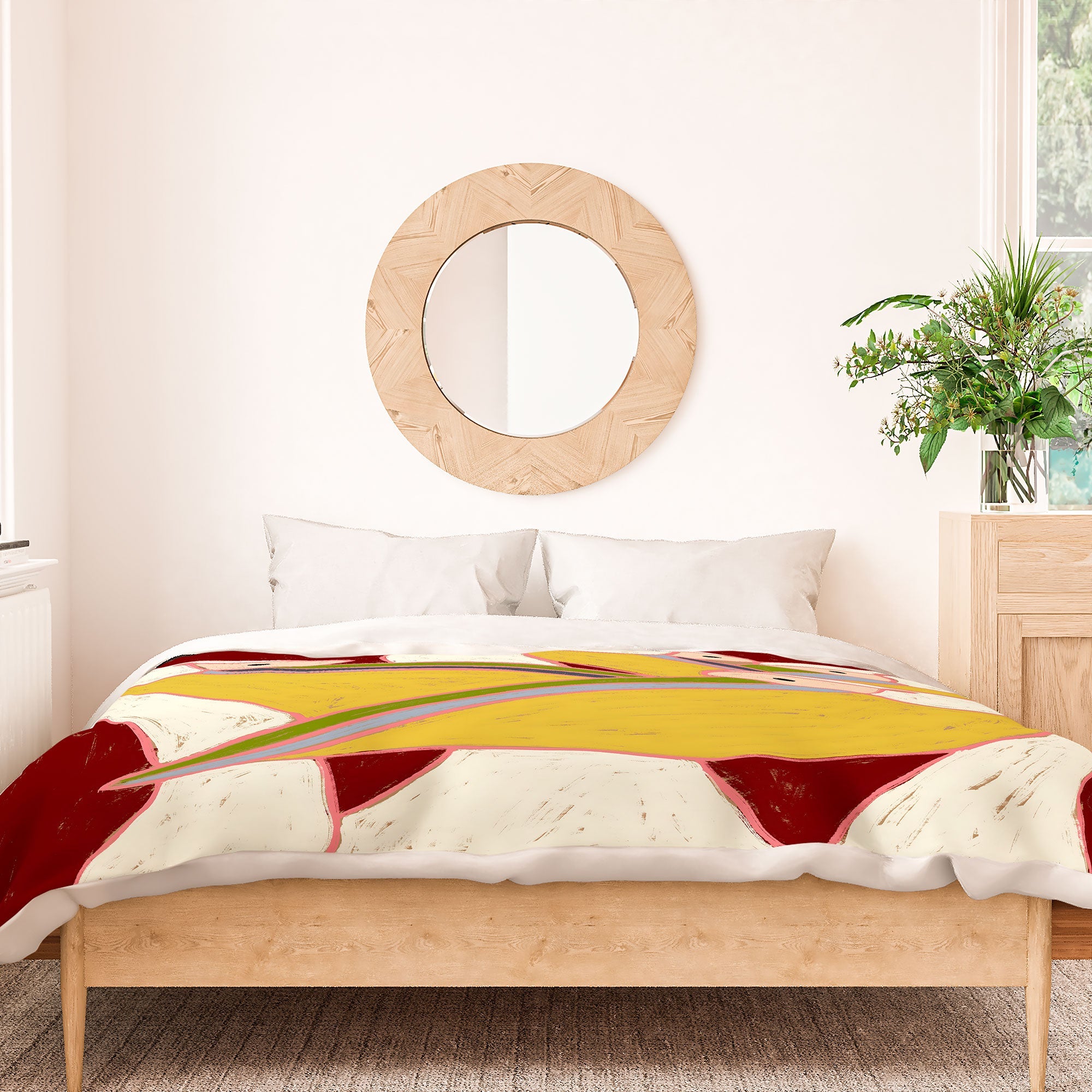 83 Oranges Pelicans Of The Burgundy Sky Duvet Cover