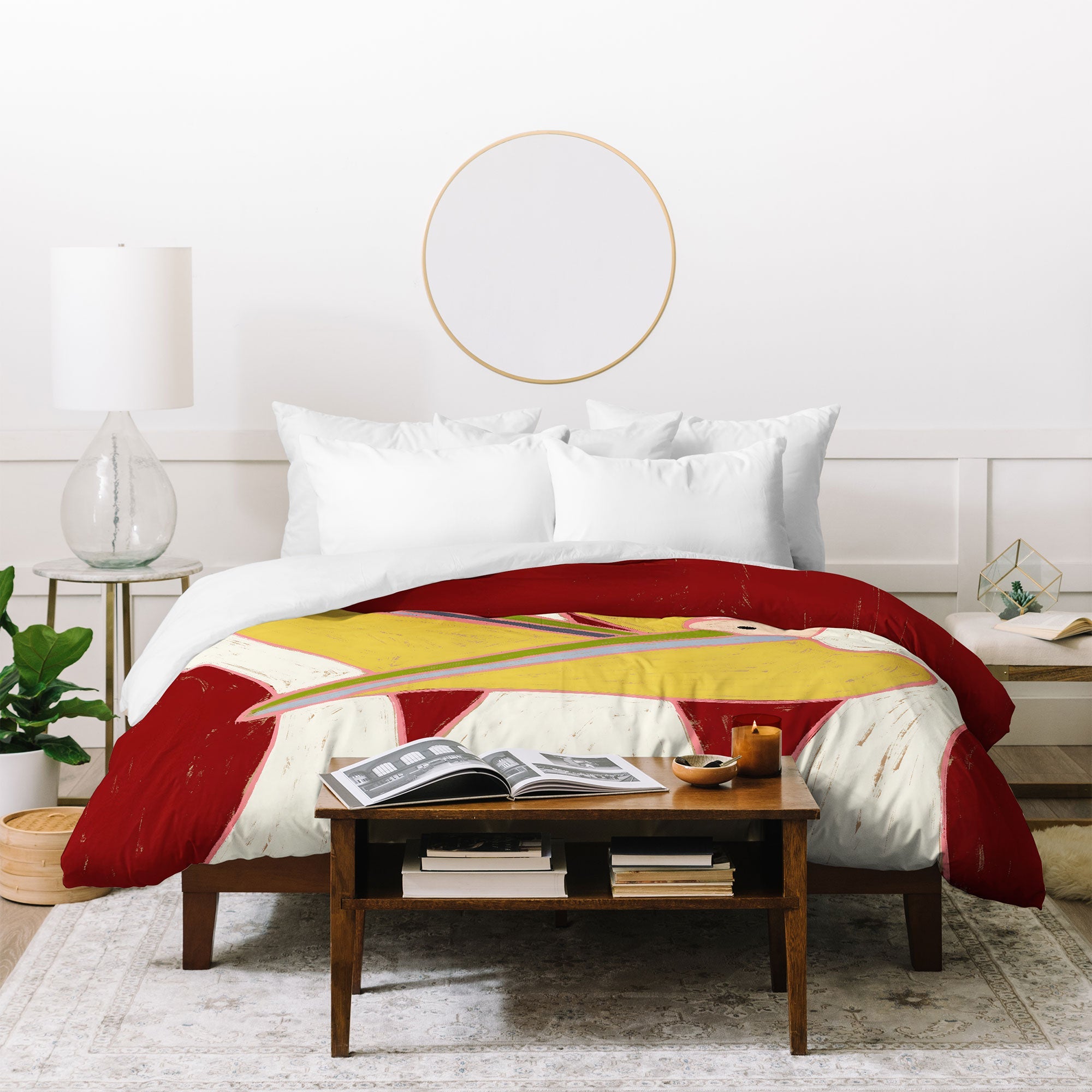 83 Oranges Pelicans Of The Burgundy Sky Duvet Cover