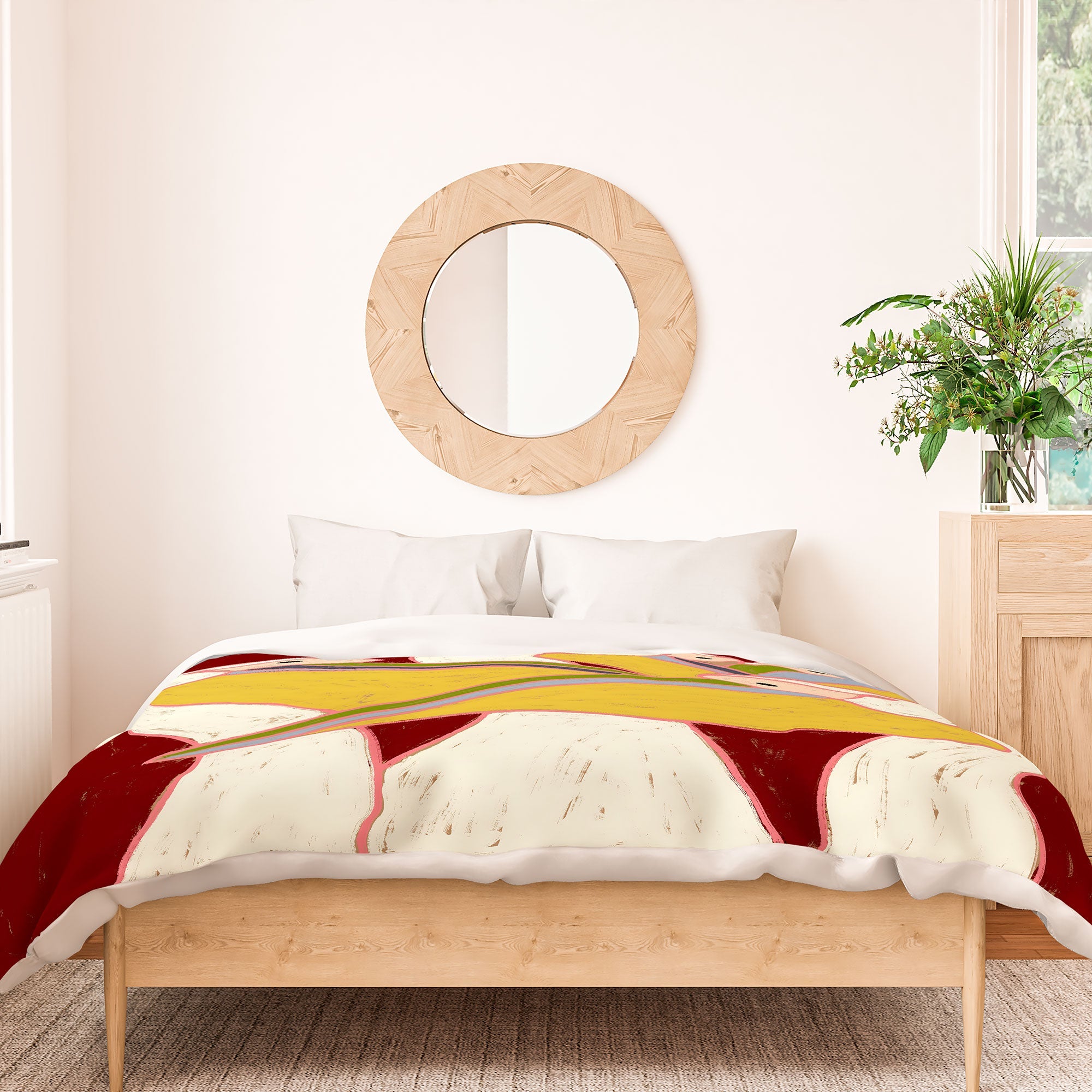 83 Oranges Pelicans Of The Burgundy Sky Duvet Cover