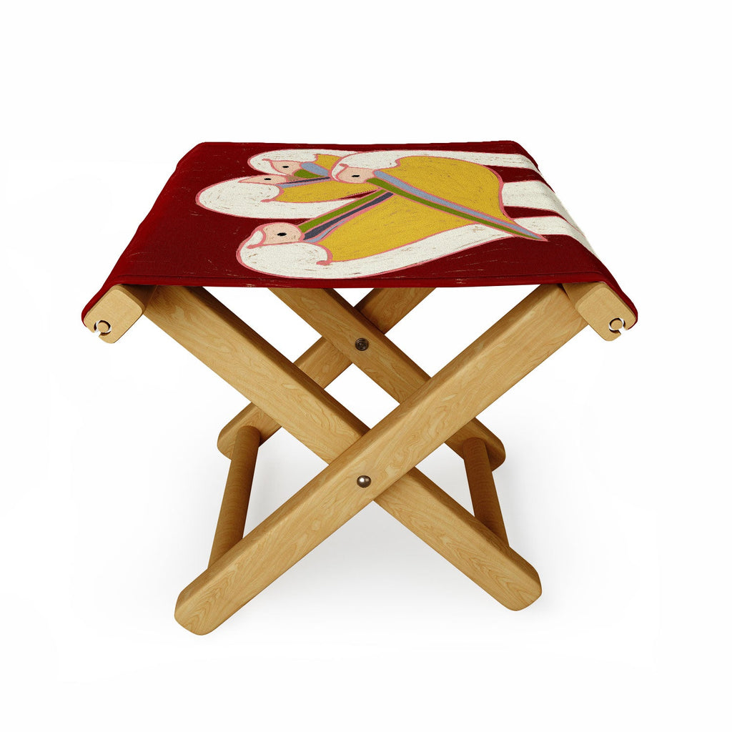 83 Oranges Pelicans Of The Burgundy Sky Folding Stool