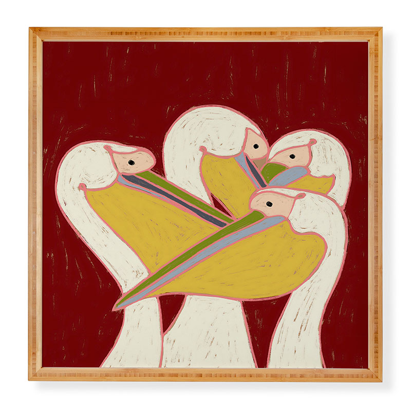 83 Oranges Pelicans Of The Burgundy Sky Framed Wall Art