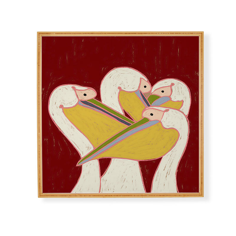 83 Oranges Pelicans Of The Burgundy Sky Framed Wall Art