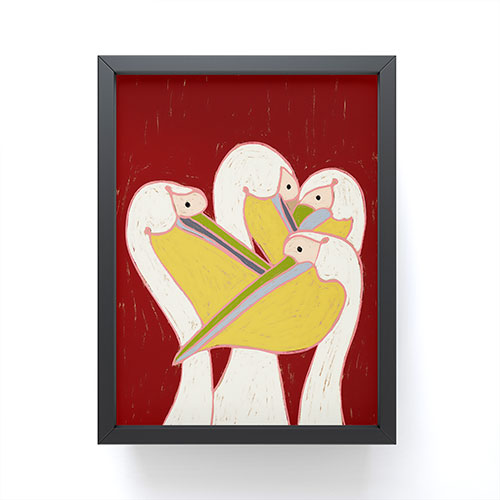 83 Oranges Pelicans Of The Burgundy Sky Framed Mini Art Print