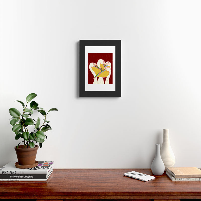 83 Oranges Pelicans Of The Burgundy Sky Framed Art Print