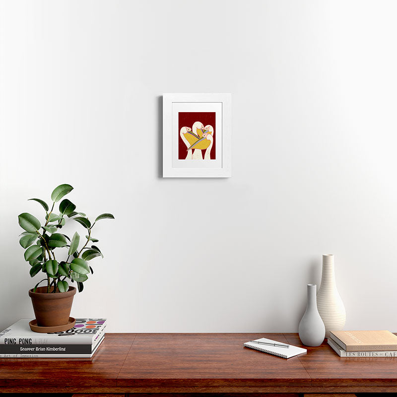 83 Oranges Pelicans Of The Burgundy Sky Framed Art Print