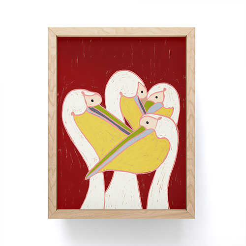 83 Oranges Pelicans Of The Burgundy Sky Framed Mini Art Print