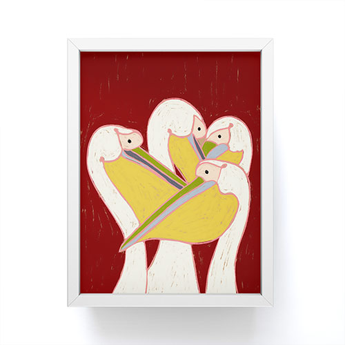 83 Oranges Pelicans Of The Burgundy Sky Framed Mini Art Print