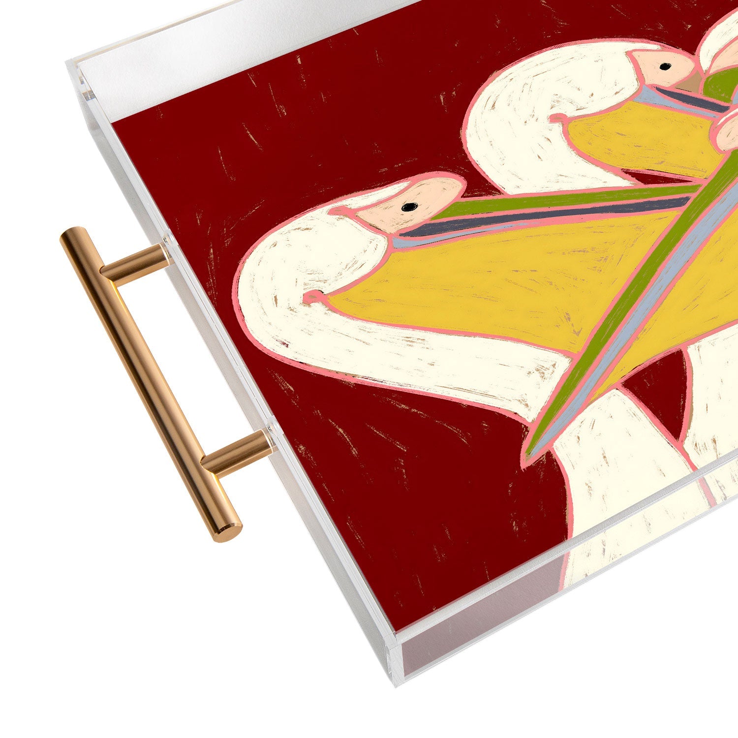 83 Oranges Pelicans Of The Burgundy Sky Acrylic Tray