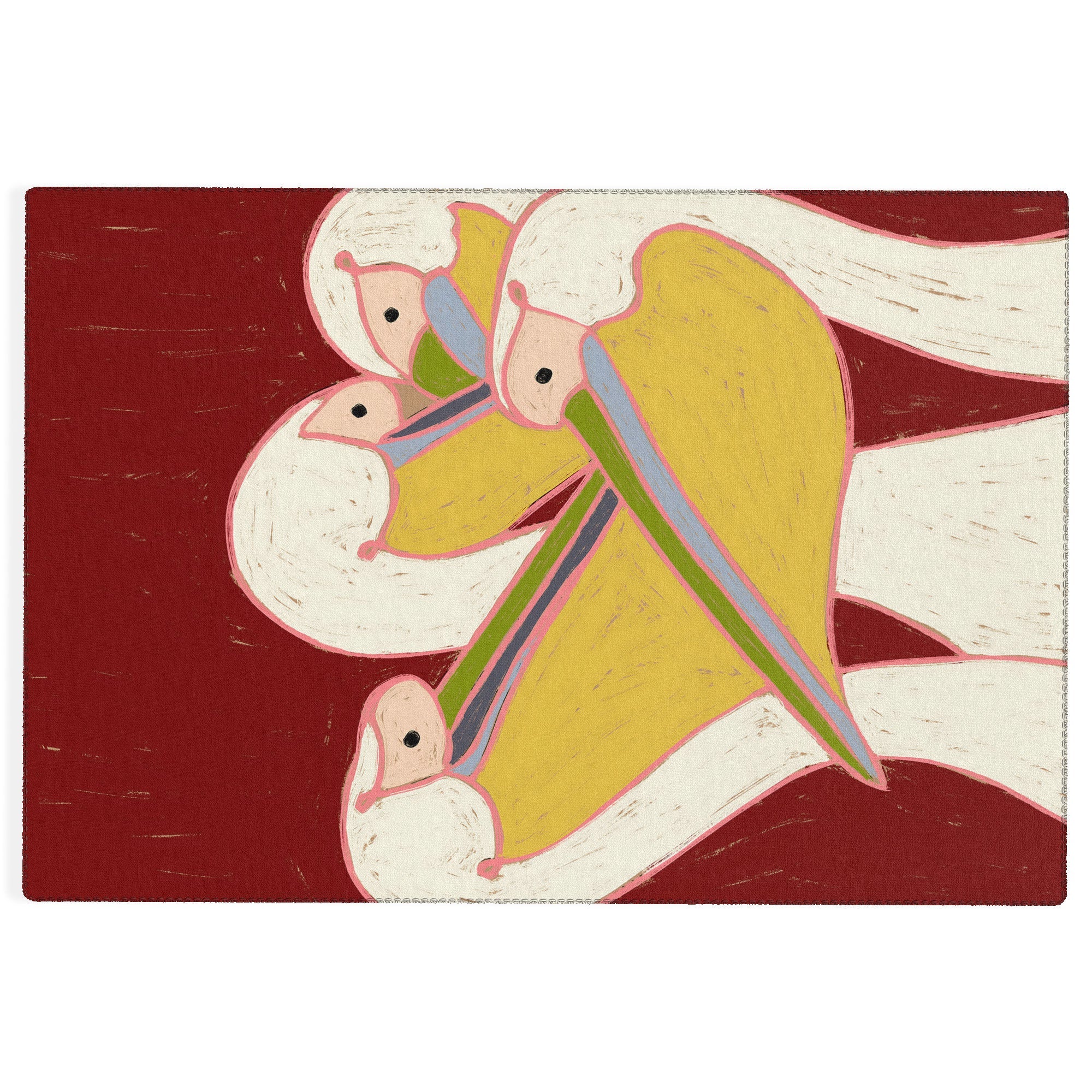 83 Oranges Pelicans Of The Burgundy Sky Outdoor Rug