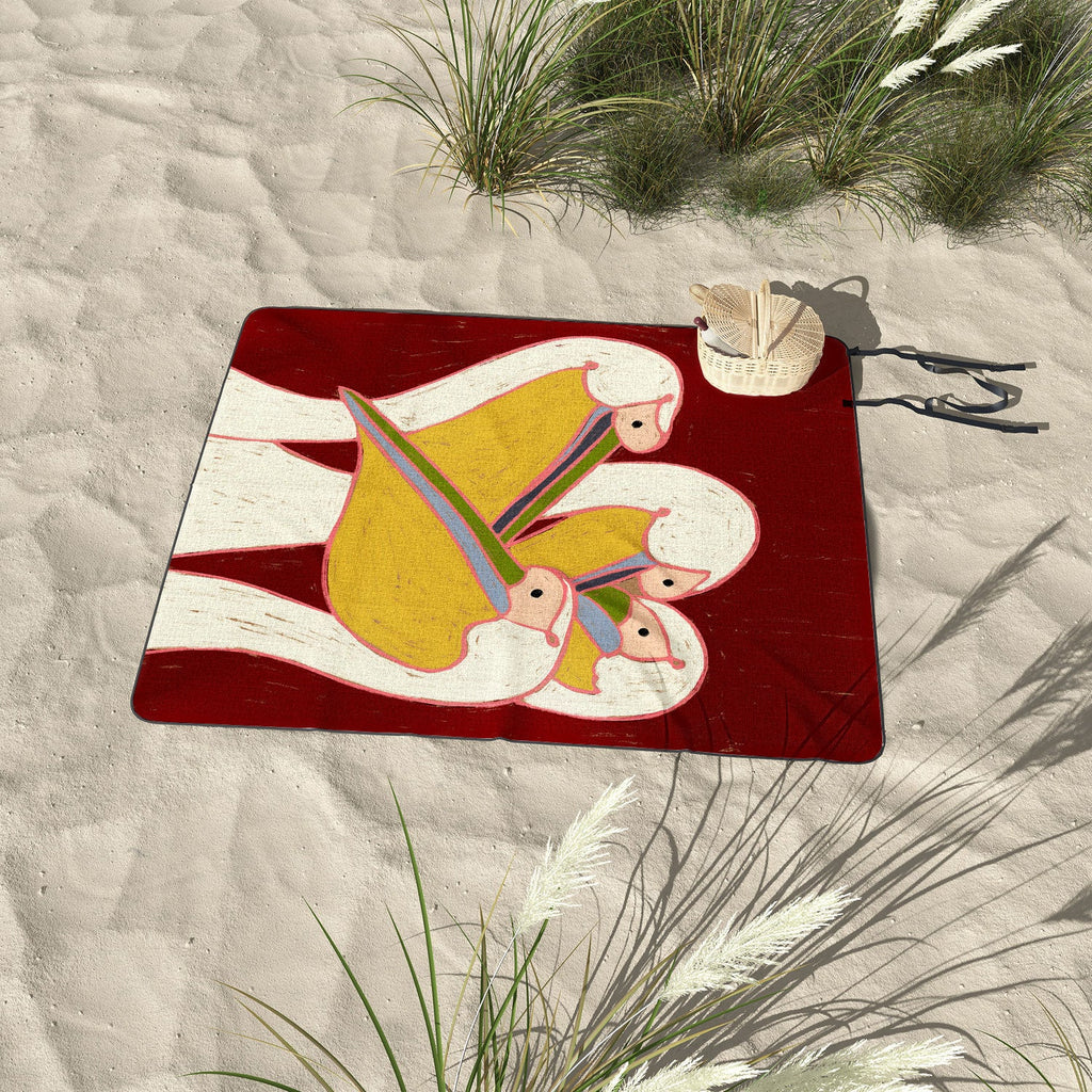 83 Oranges Pelicans Of The Burgundy Sky Picnic Blanket