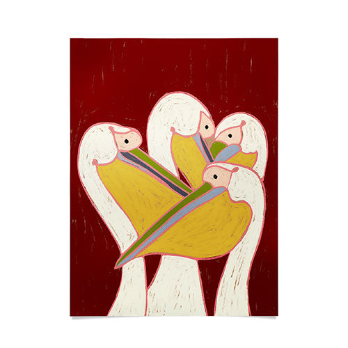 83 Oranges Pelicans Of The Burgundy Sky Poster