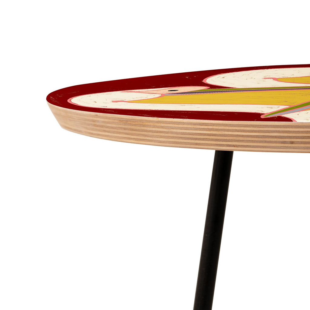 83 Oranges Pelicans Of The Burgundy Sky Round Side Table
