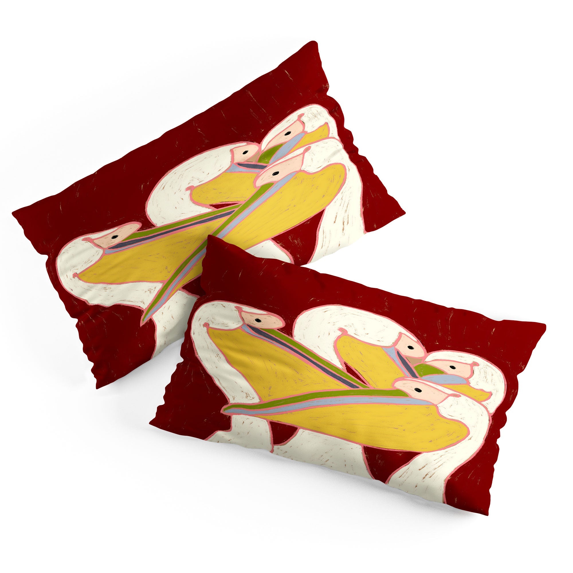 83 Oranges Pelicans Of The Burgundy Sky Pillow Shams