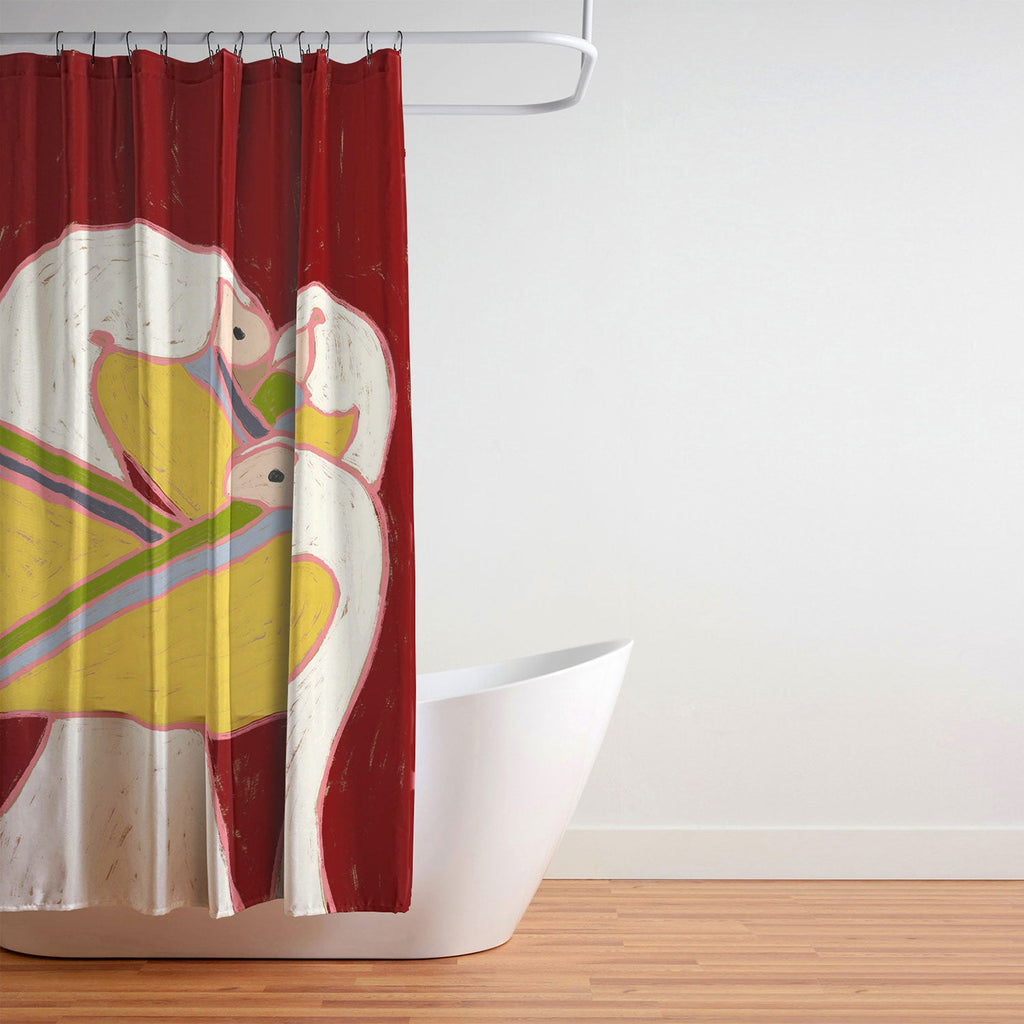 83 Oranges Pelicans Of The Burgundy Sky Shower Curtain
