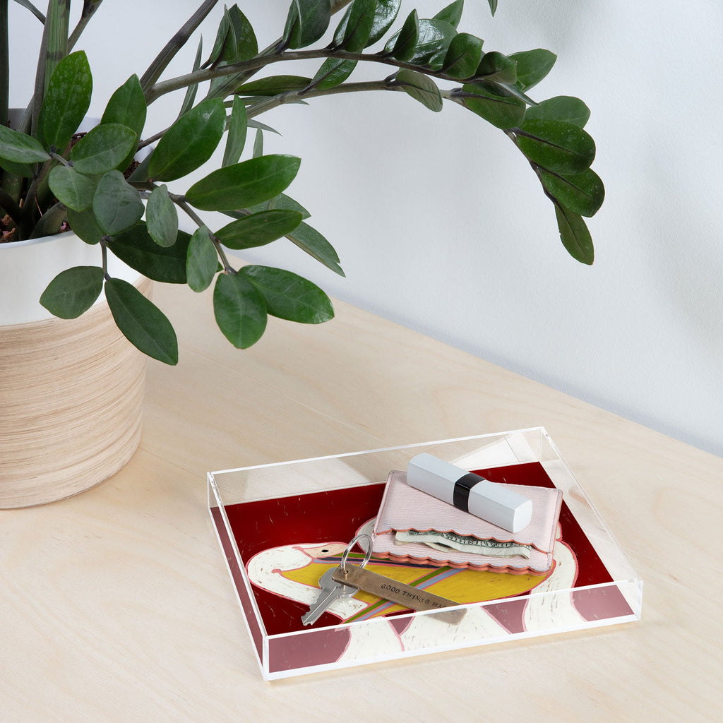83 Oranges Pelicans Of The Burgundy Sky Acrylic Tray