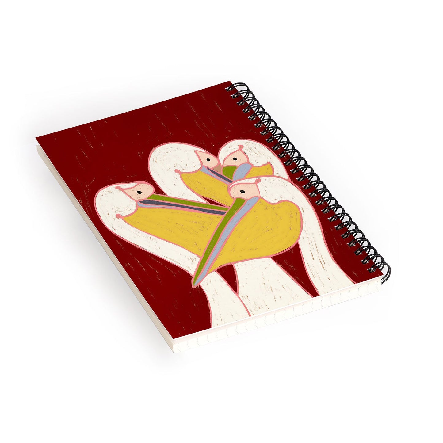 83 Oranges Pelicans Of The Burgundy Sky Spiral Notebook
