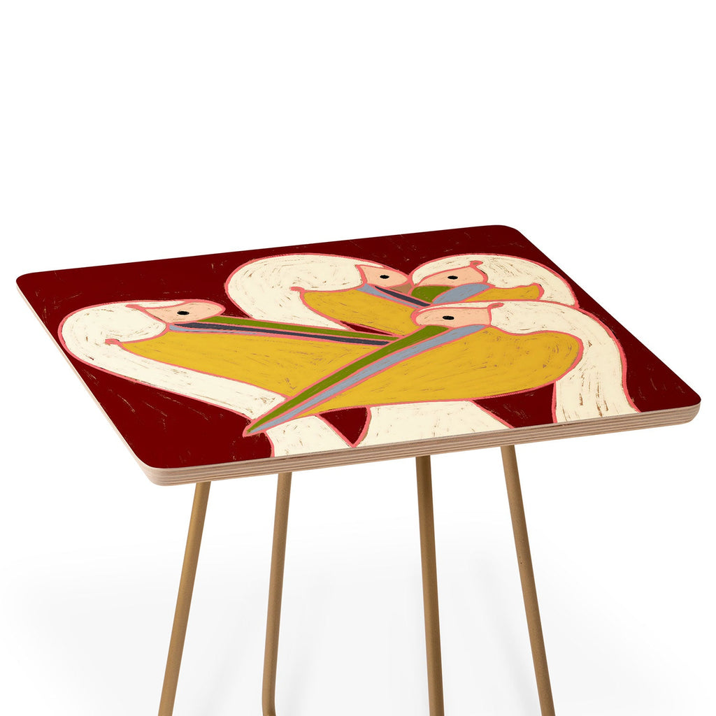83 Oranges Pelicans Of The Burgundy Sky Side Table