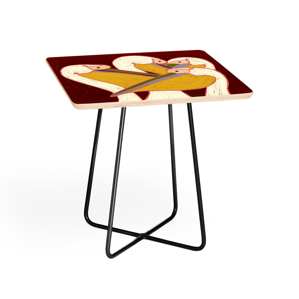 83 Oranges Pelicans Of The Burgundy Sky Side Table