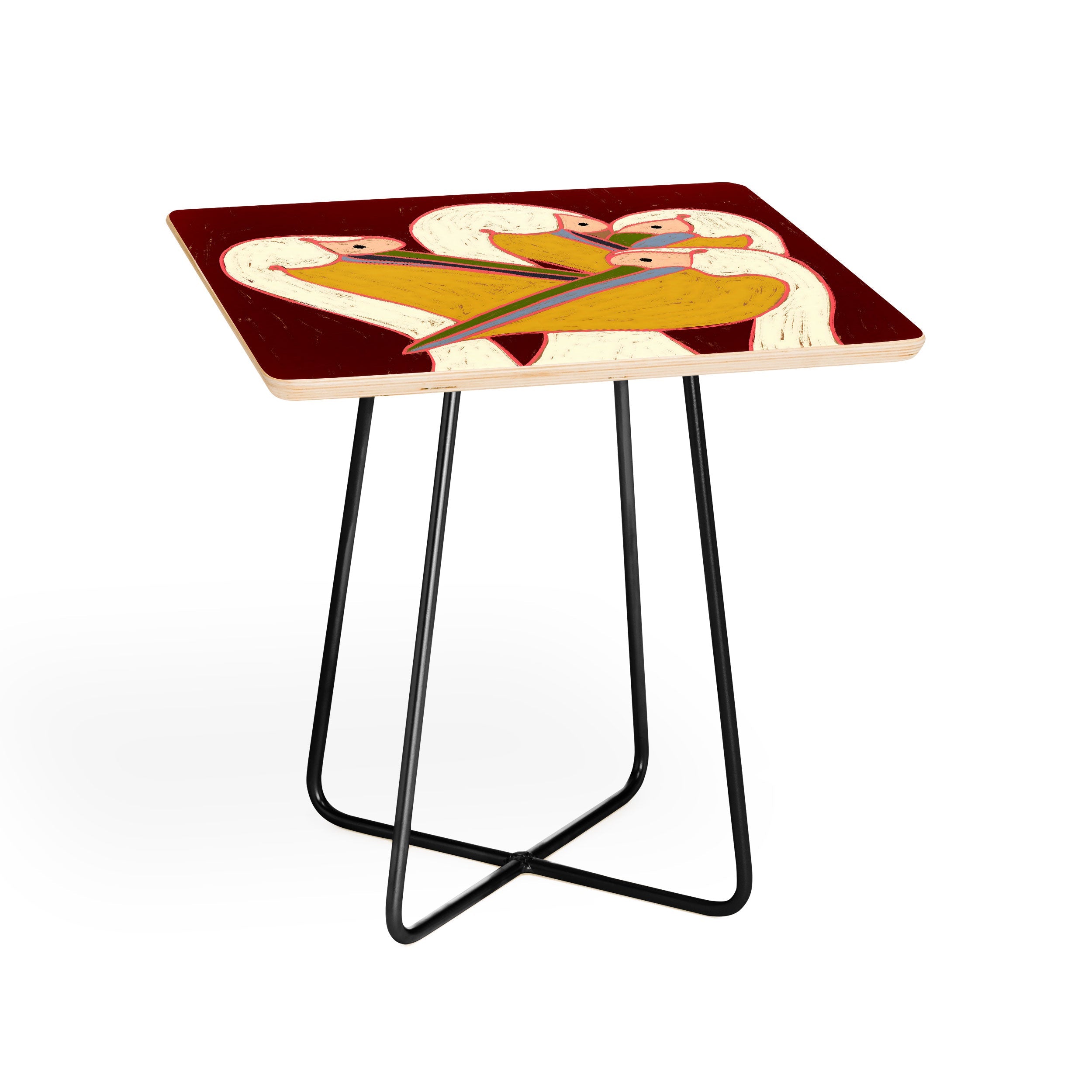 83 Oranges Pelicans Of The Burgundy Sky Side Table