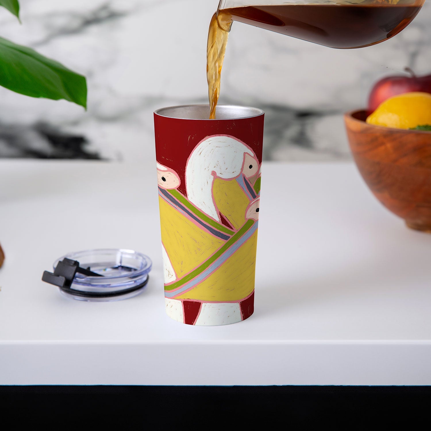 83 Oranges Pelicans Of The Burgundy Sky Travel Mug