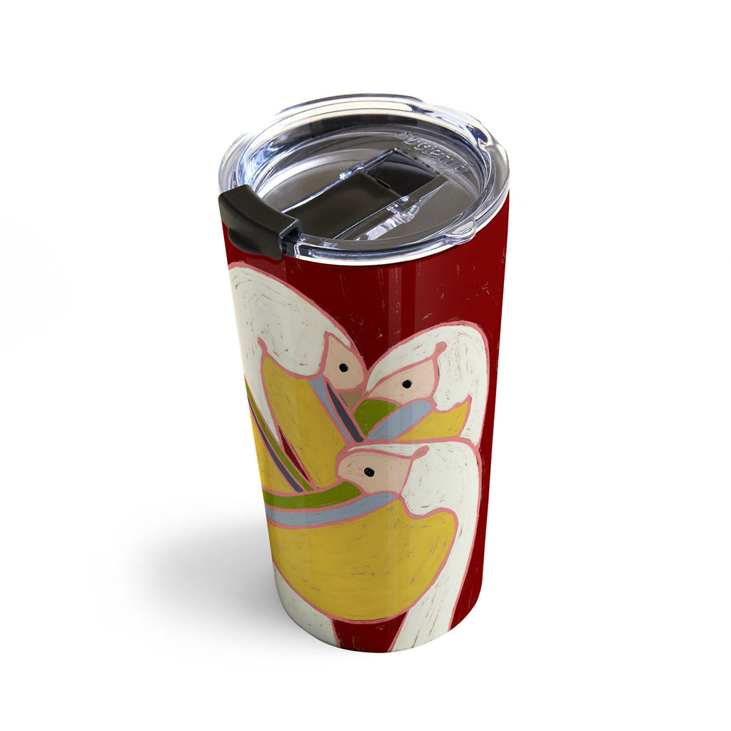 83 Oranges Pelicans Of The Burgundy Sky Travel Mug