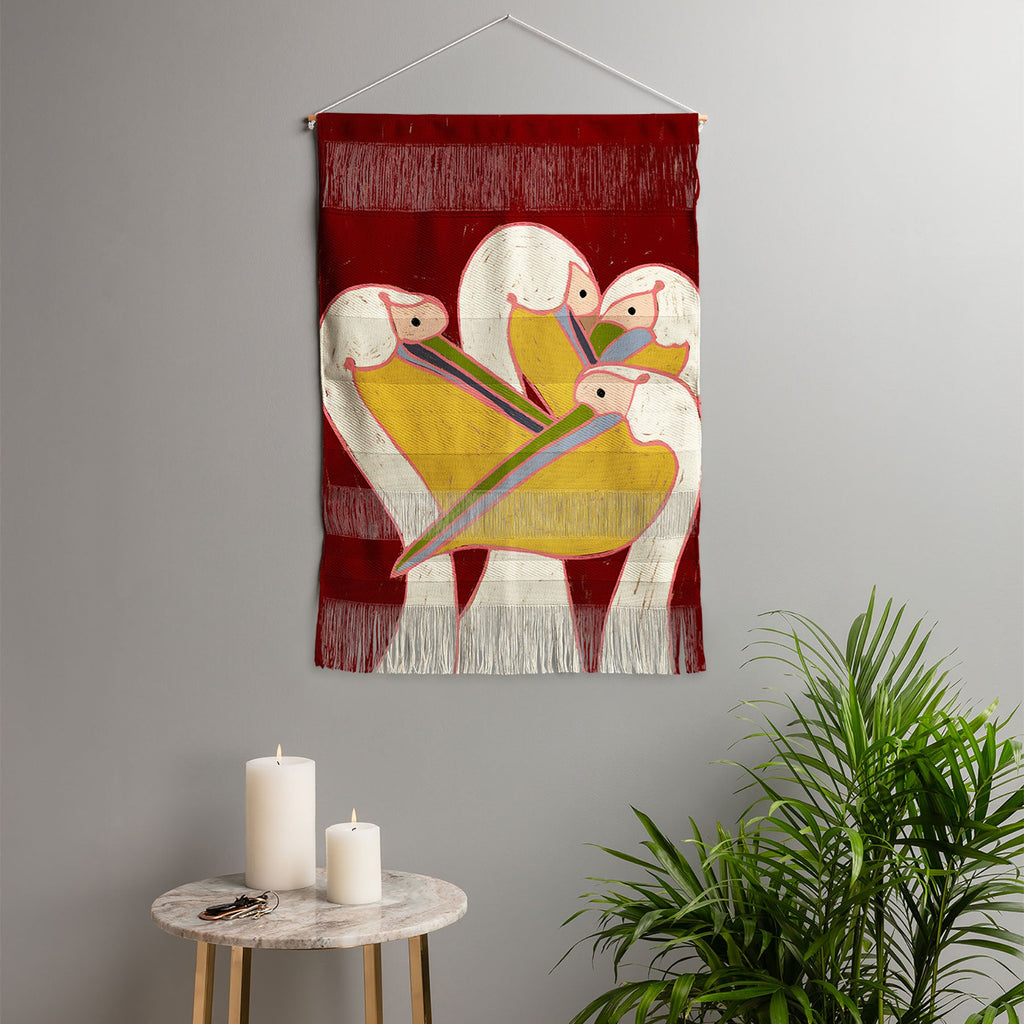 83 Oranges Pelicans Of The Burgundy Sky Wall Hanging Portrait