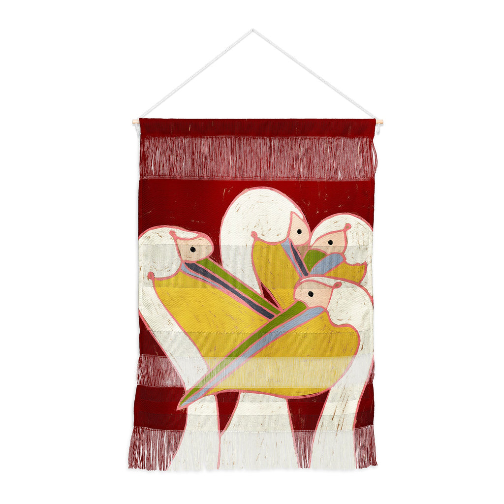 83 Oranges Pelicans Of The Burgundy Sky Wall Hanging Portrait