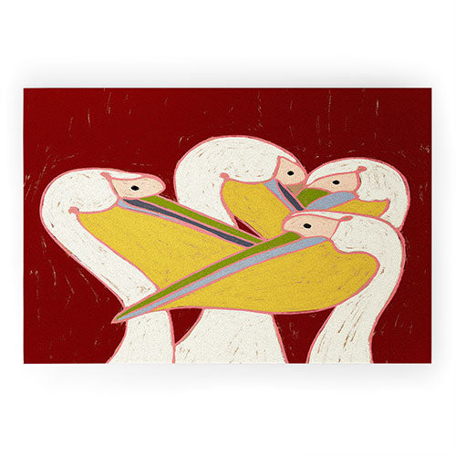 83 Oranges Pelicans Of The Burgundy Sky Welcome Mat