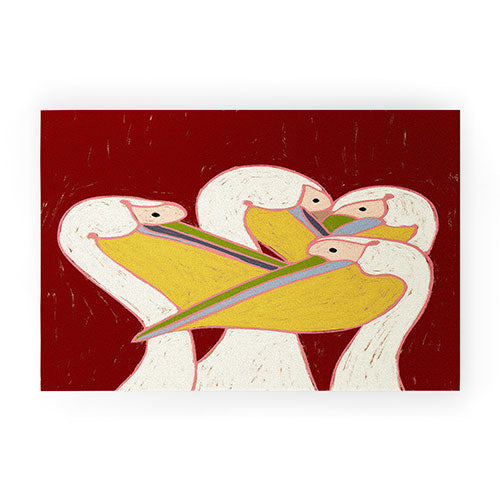 83 Oranges Pelicans Of The Burgundy Sky Welcome Mat