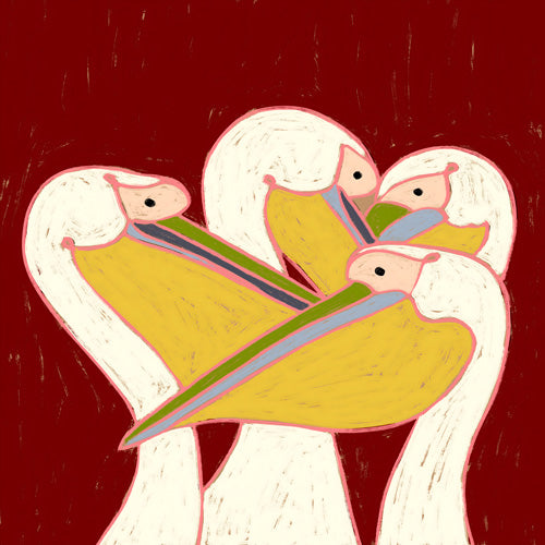 83 Oranges Pelicans Of The Burgundy Sky Wall Mural