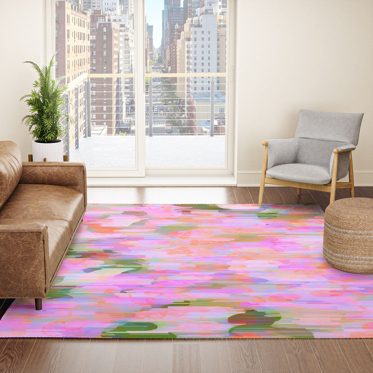 83 Oranges Pink Haze Area Rug
