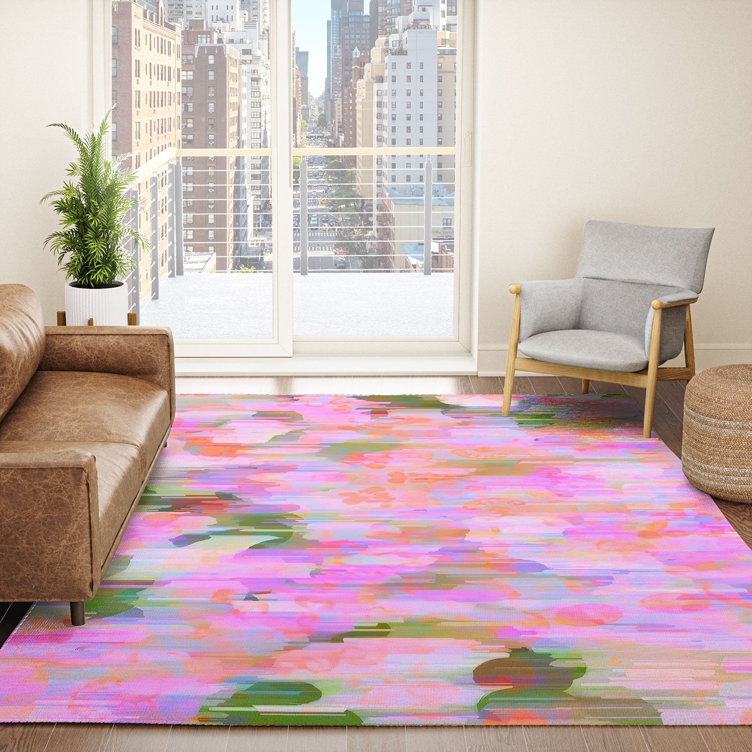 83 Oranges Pink Haze Area Rug