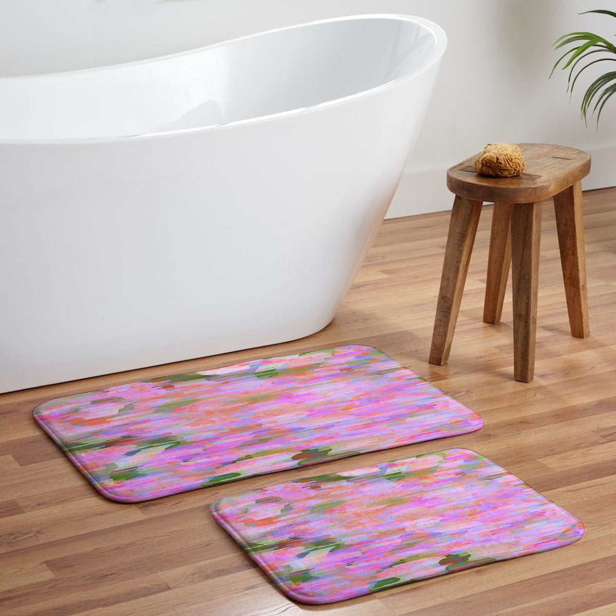 83 Oranges Pink Haze Memory Foam Bath Mat