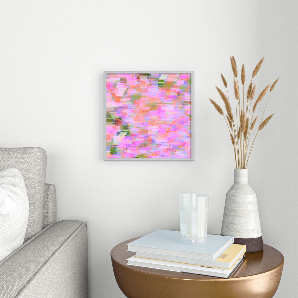 83 Oranges Pink Haze Square Metal Framed Art Print