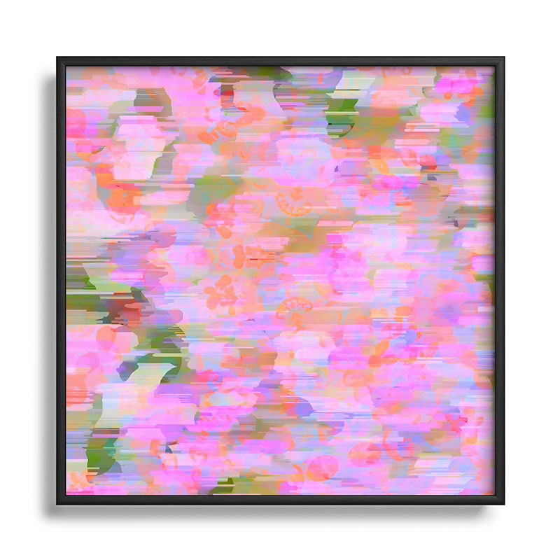 83 Oranges Pink Haze Square Metal Framed Art Print