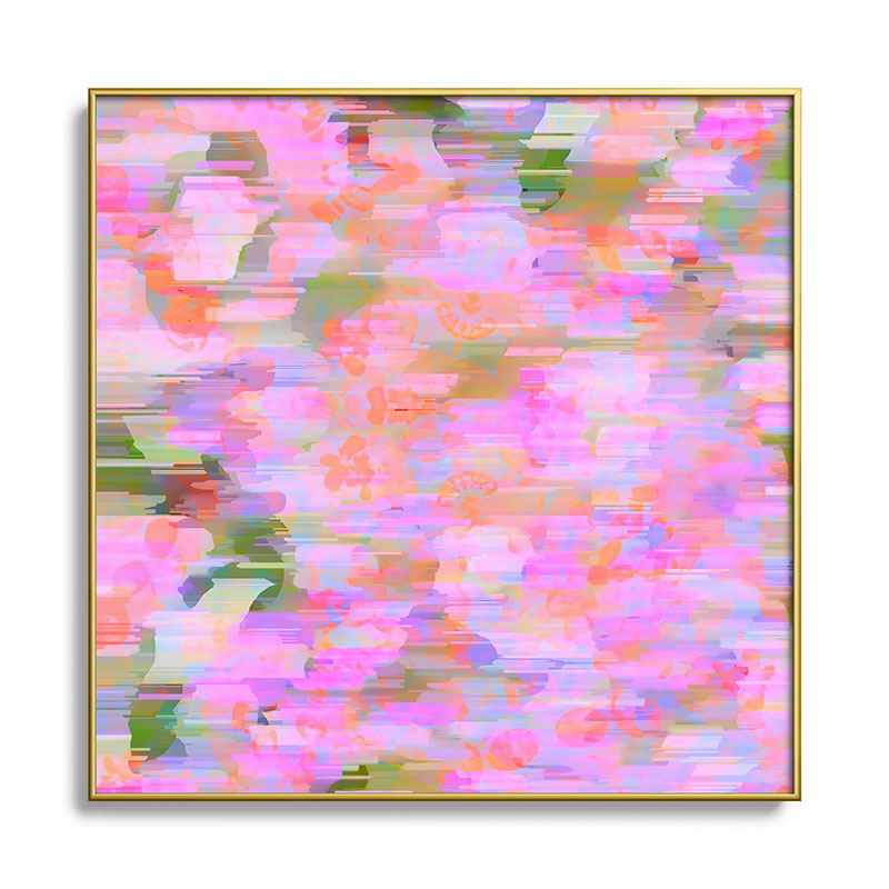 83 Oranges Pink Haze Square Metal Framed Art Print