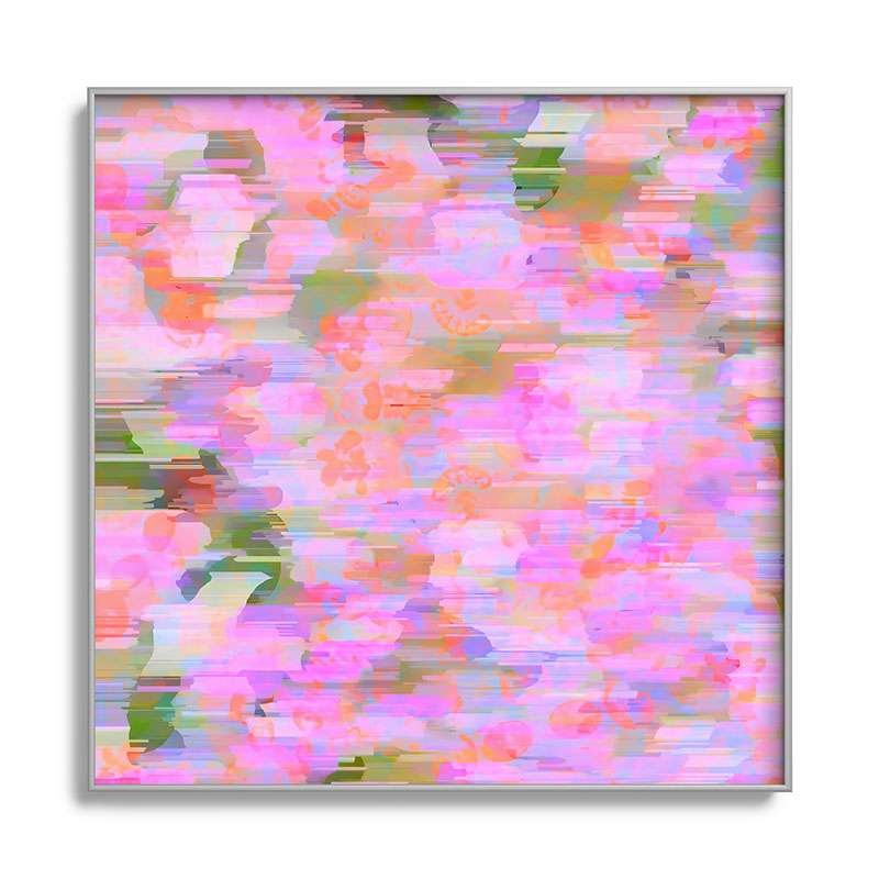 83 Oranges Pink Haze Square Metal Framed Art Print