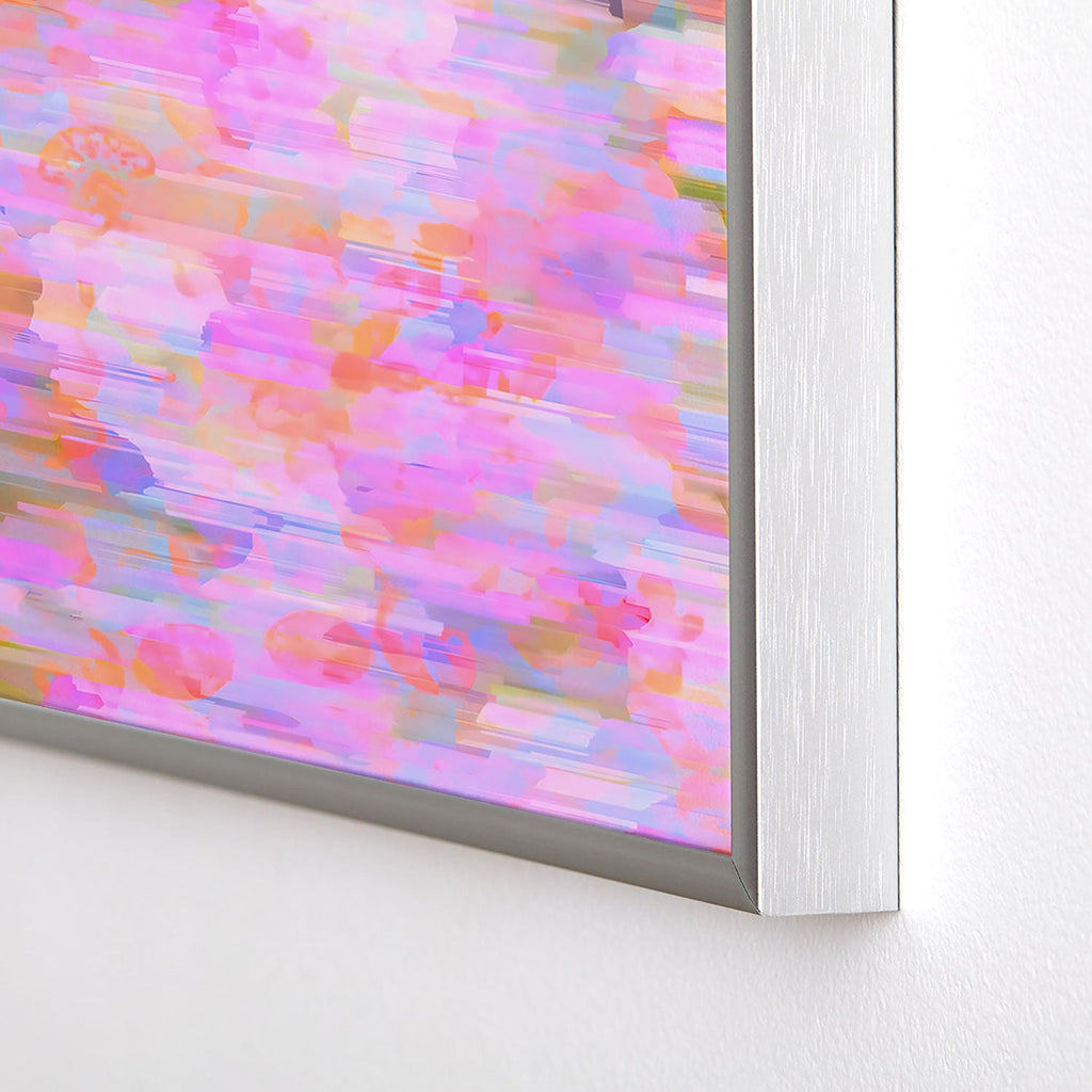 83 Oranges Pink Haze Square Metal Framed Art Print