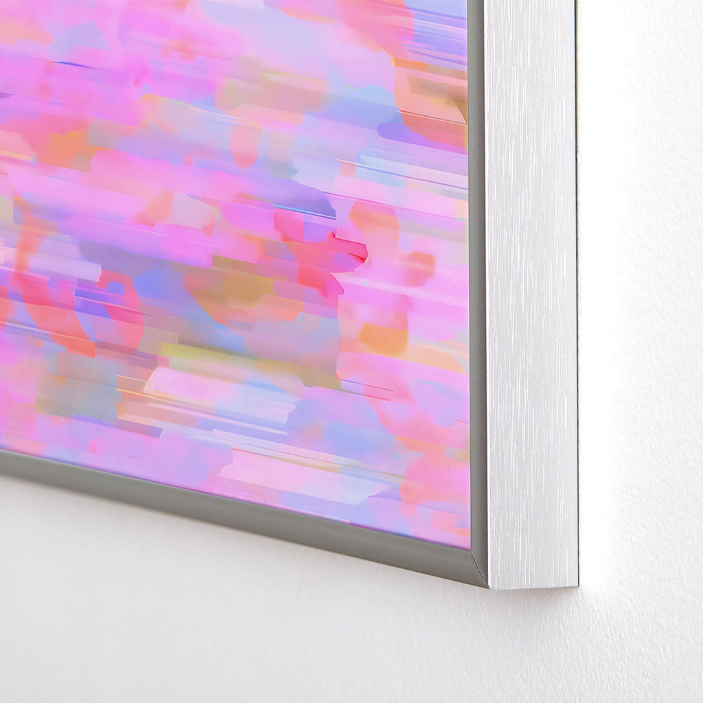 83 Oranges Pink Haze Square Metal Framed Art Print