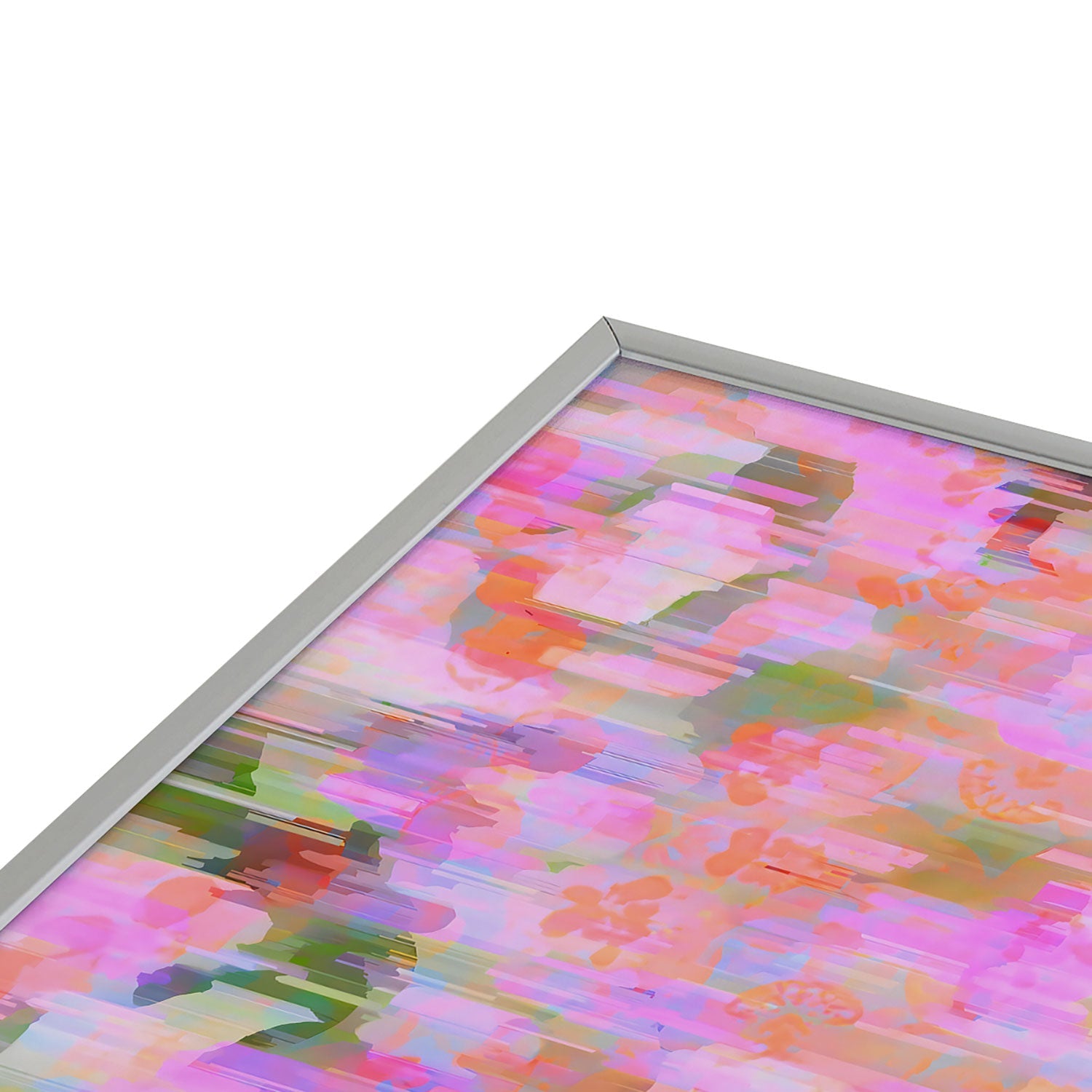 83 Oranges Pink Haze Square Metal Framed Art Print