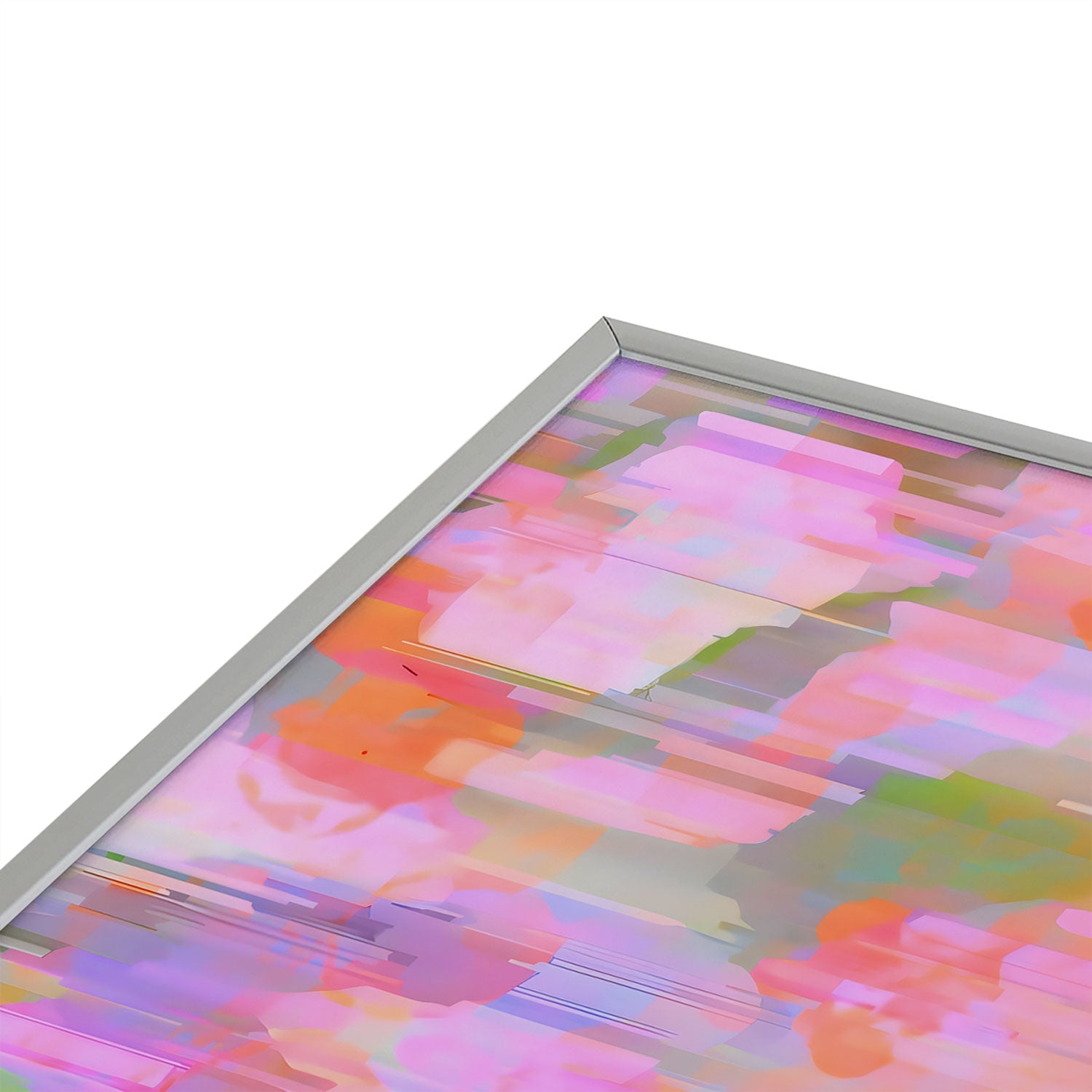 83 Oranges Pink Haze Square Metal Framed Art Print