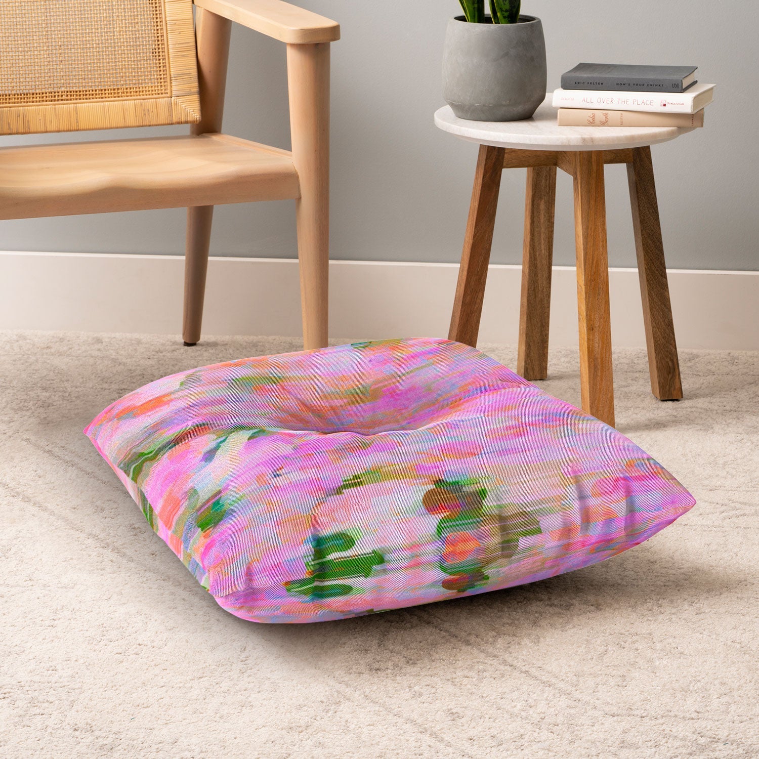 83 Oranges Pink Haze Floor Pillow Square