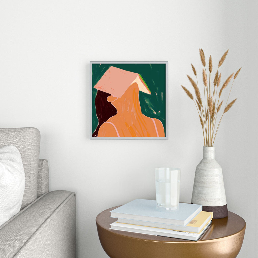 83 Oranges Reading Between The Lines Square Metal Framed Art Print