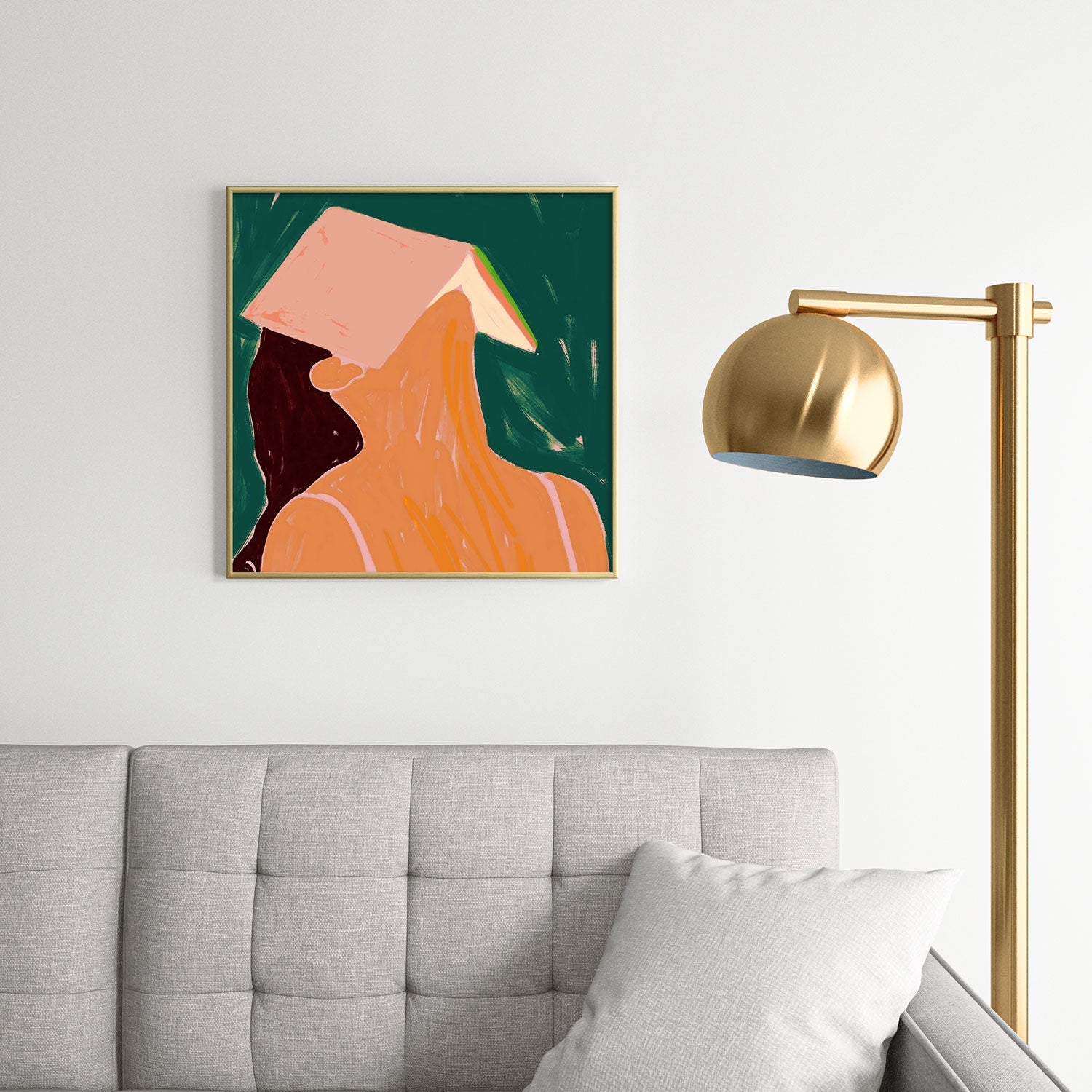 83 Oranges Reading Between The Lines Square Metal Framed Art Print