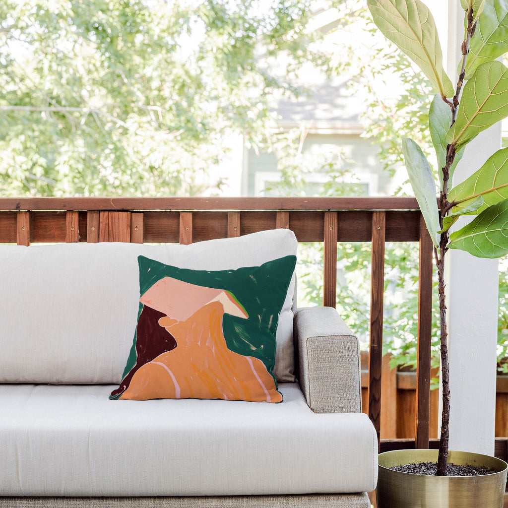 83 Oranges Reading Between The Lines Outdoor Throw Pillow