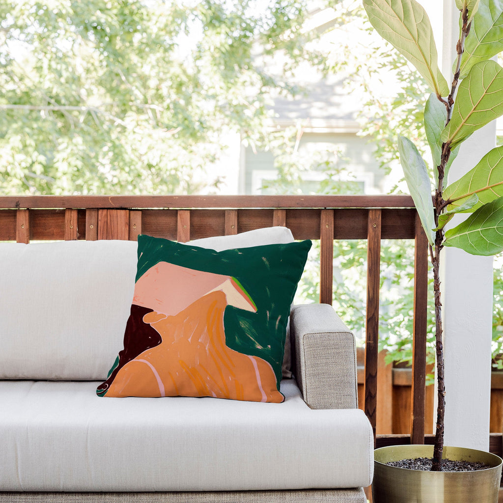 83 Oranges Reading Between The Lines Outdoor Throw Pillow