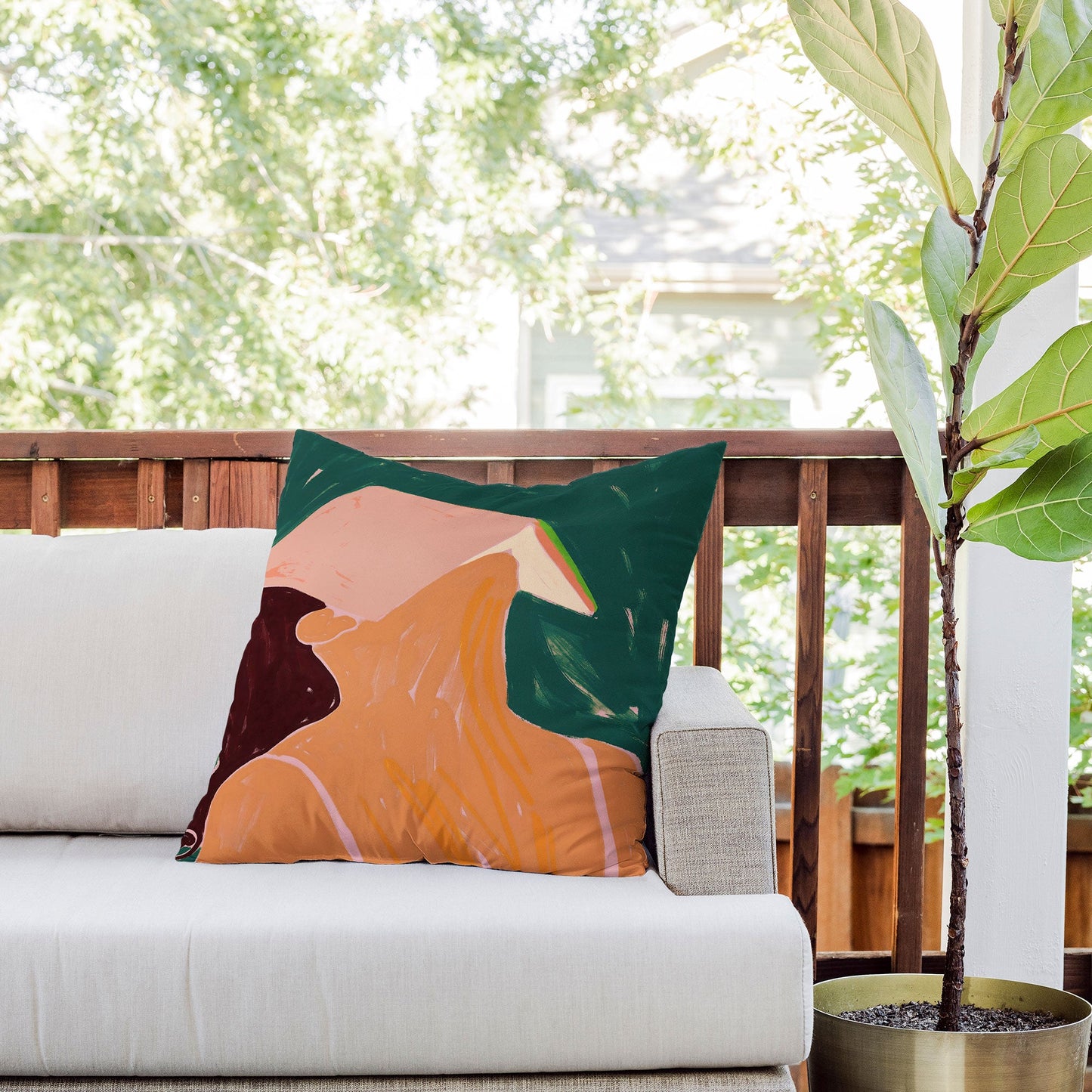 83 Oranges Reading Between The Lines Outdoor Throw Pillow