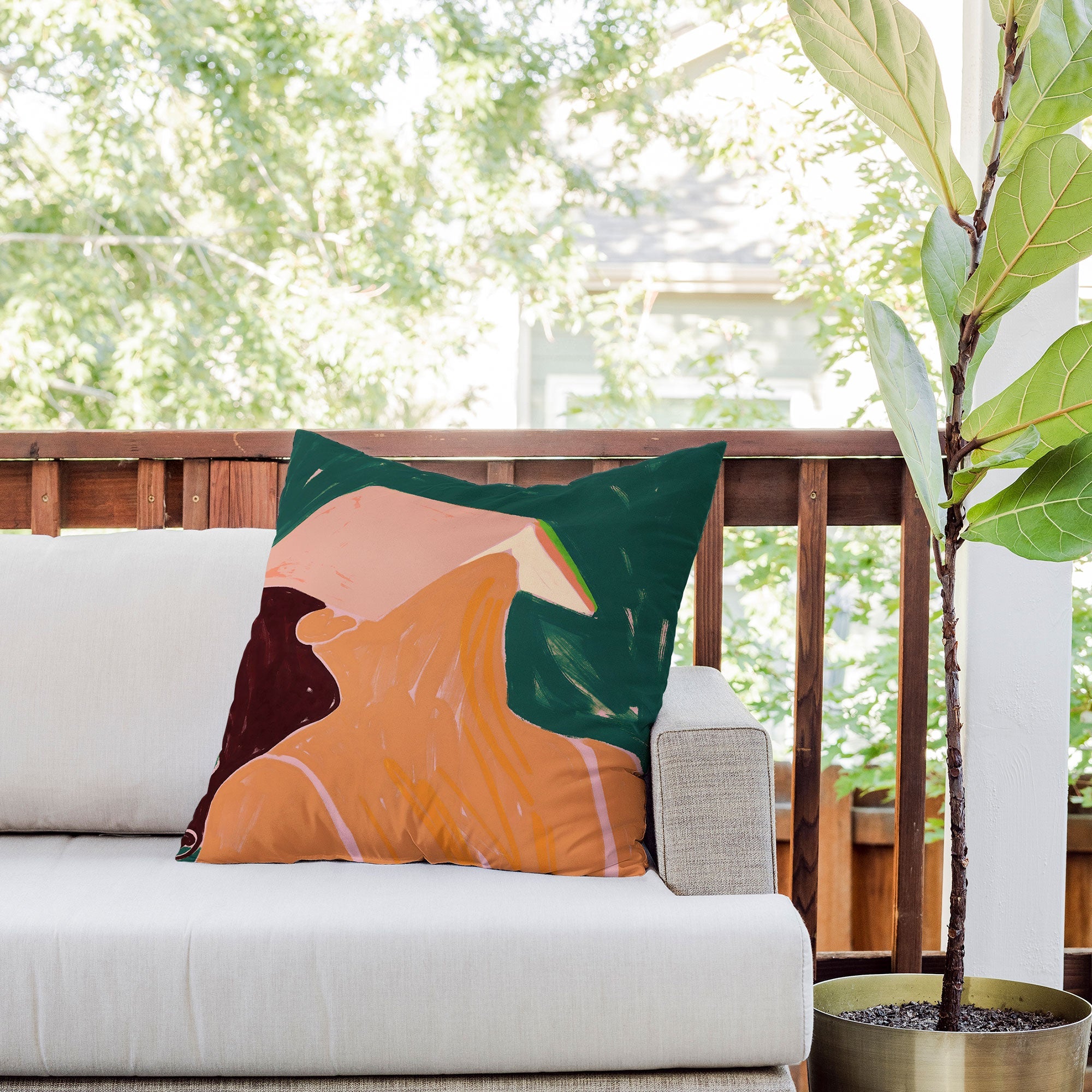 83 Oranges Reading Between The Lines Outdoor Throw Pillow