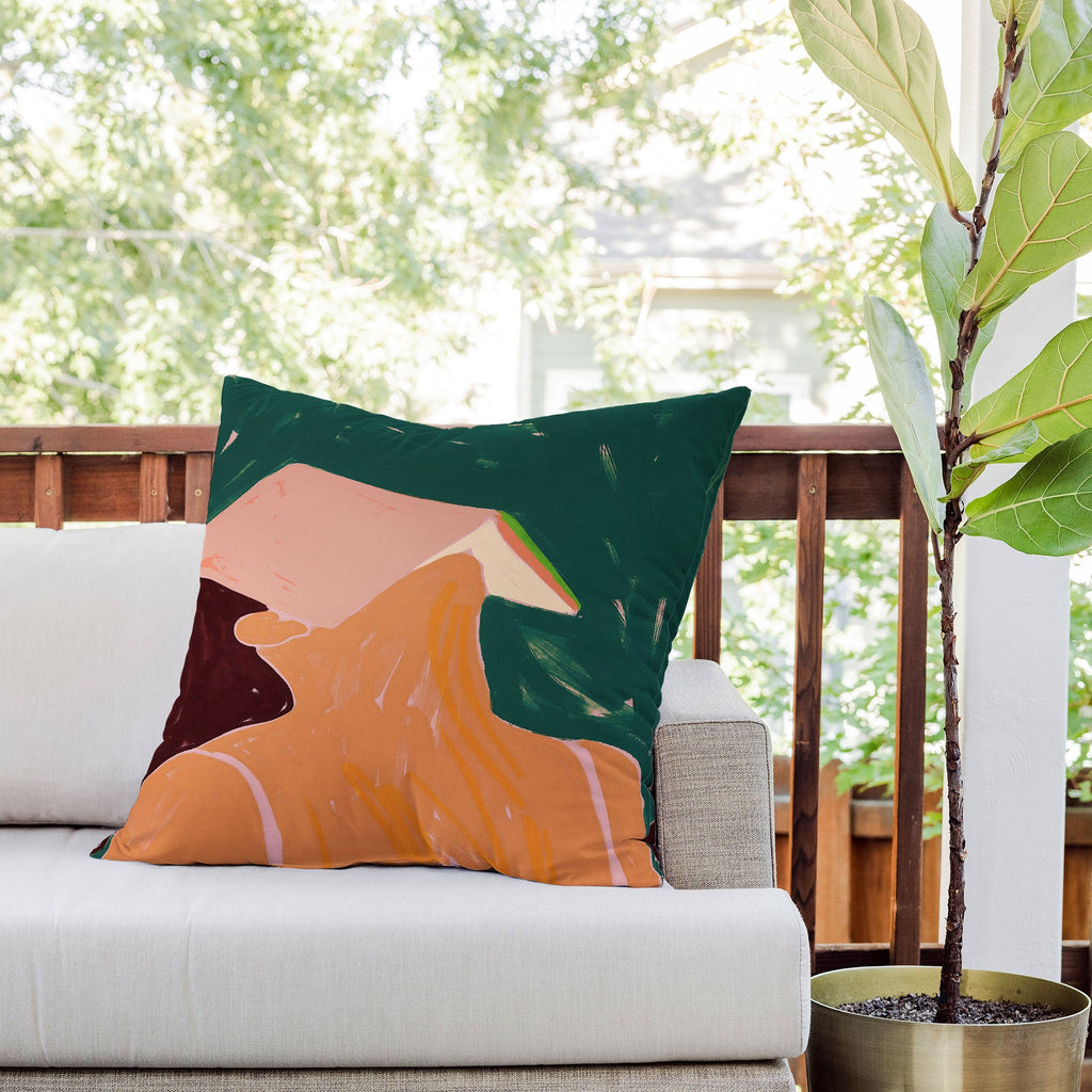 83 Oranges Reading Between The Lines Outdoor Throw Pillow